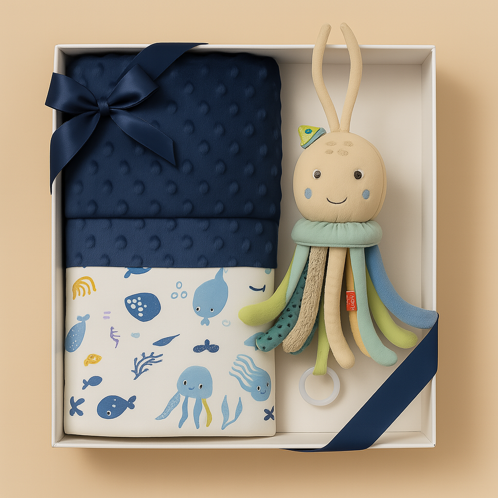 Babydecke – Meereswelt 75 × 100 cm Flauschig weich & beidseitig verwendbar