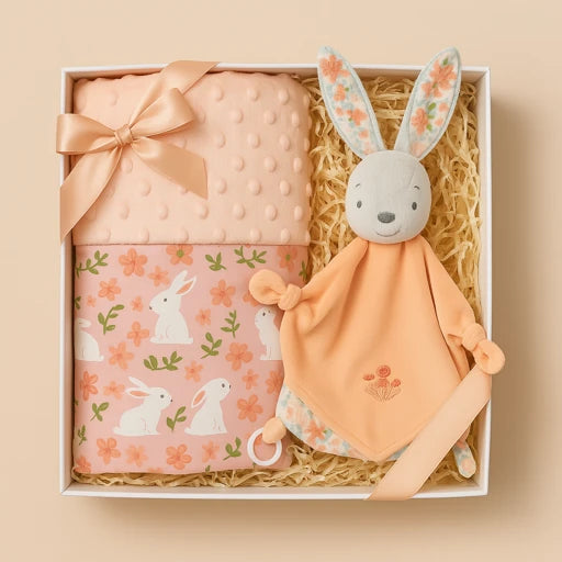 Babydecke – Kaninchen-Motiv 75 x 100 cm Flauschig weich & beidseitig verwendbar