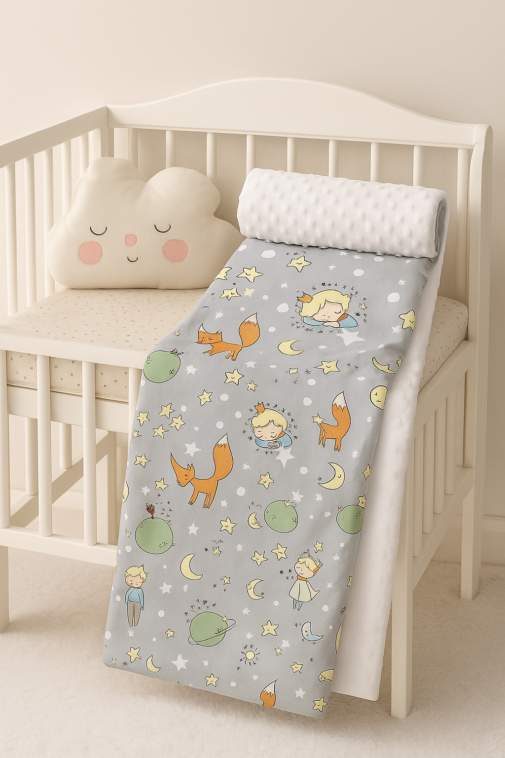 Babydecke "Kleiner Prinz" – Kuschelig weich für Kinderwagen & Bettchen