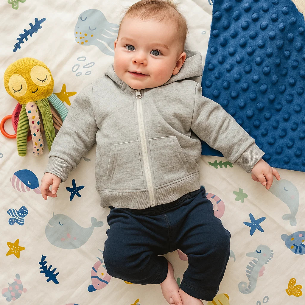 Babydecke – Meereswelt 75 × 100 cm  Flauschig weich & beidseitig verwendbar
