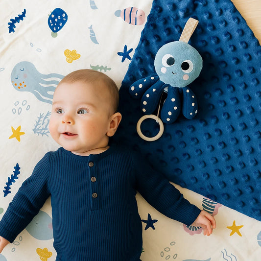 Babydecke – Meereswelt 75 × 100 cm  Flauschig weich & beidseitig verwendbar